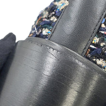 Load image into Gallery viewer, CHANEL CC Logo lace-up short boots Black/MulticolorG35154 Tweed Leather Faux Pearl Size 38H