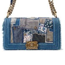 将图像加载到图库查看器中,CHANEL Boy Chanel Patchwork ChainShoulder Bag BlueA92867 Denim