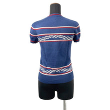 Load image into Gallery viewer, HERMES Kanoe H Short Sleeve Knit Size 34 Blue Cashmere48% Silk48% Nylon3%Polyurethane1%