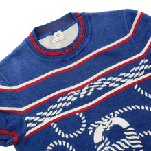 将图像加载到图库查看器中,HERMES Kanoe H Short Sleeve Knit Size 34 Blue Cashmere48% Silk48% Nylon3%Polyurethane1%