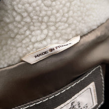 将图像加载到图库查看器中,HERMES Mouton Boa Zip-Up Jacket Size 46 Ivory/Khaki Polyamide Cotton