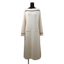 将图像加载到图库查看器中,CHANEL CC Logo Chain Boat Neck Knit Dress Size 36 IvoryP62956 Cashmere100%