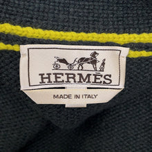 Load image into Gallery viewer, HERMES Tangram Striped Cardigan Size XL Yellow/Green/Blue Cashmere100%
