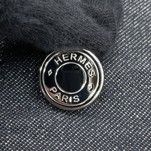 Load image into Gallery viewer, HERMES Denim sleeveless dress with Serie buttons Size 36 Black Denim