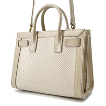 将图像加载到图库查看器中,SAINT LAURENT PARIS Jour Beige/Ivory400632 Calf Leather Cotton Linen Size Nano