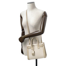 将图像加载到图库查看器中,SAINT LAURENT PARIS Jour Beige/Ivory400632 Calf Leather Cotton Linen Size Nano