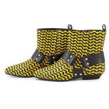 将图像加载到图库查看器中,LOUIS VUITTON ★Rhapsody Line EncreBoots Black/Yellow Leather Size 36