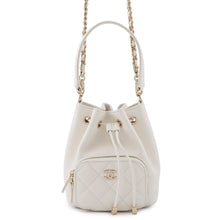 将图像加载到图库查看器中,CHANEL Matelasse 2WAY Chain Bucket WhiteAP2913 Caviar Leather Size Mini