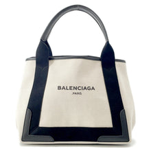将图像加载到图库查看器中,BALENCIAGA Navy Kabas White/Black339933 Canvas Leather Size S