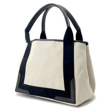 将图像加载到图库查看器中,BALENCIAGA Navy Kabas White/Black339933 Canvas Leather Size S