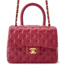 将图像加载到图库查看器中,CHANEL Coco Handle 2WAY Handbag RedA98724 Lambskin Size Small