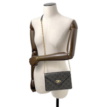 Load image into Gallery viewer, CELINE ★CELINE Chain Wallet Black/Brown10F822CZT PVC/Leather