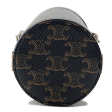 将图像加载到图库查看器中,CELINE Triomphe Cylindrical Shoulder Bag Black/Brown PVC Leather