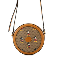 将图像加载到图库查看器中,GUCCI Disney Collaboration Round Shoulder Bag Brown603938 GG Supreme Leather
