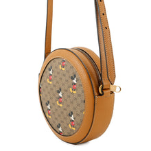 将图像加载到图库查看器中,GUCCI Disney Collaboration Round Shoulder Bag Brown603938 GG Supreme Leather