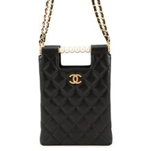 Load image into Gallery viewer, CHANEL ★Matelasse Pearl Handle Chain Shoulder Bag BlackAP4520 Lambskin