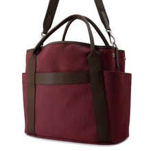 将图像加载到图库查看器中,HERMES Sucked Pansage Groom Rouge H/Chocolat Toile Chevrons Canvas