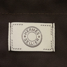 将图像加载到图库查看器中,HERMES Sucked Pansage Groom Rouge H/Chocolat Toile Chevrons Canvas