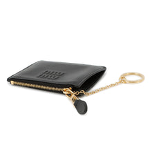 将图像加载到图库查看器中,MIUMIU Logo Card Case Black5MC093 Leather