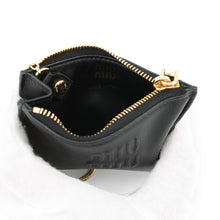 将图像加载到图库查看器中,MIUMIU Logo Card Case Black5MC093 Leather