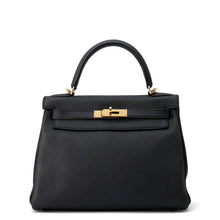 将图像加载到图库查看器中,HERMES Kelly Retourne Black Togo Leather Size 28