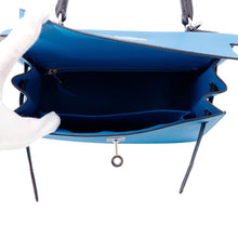 Load image into Gallery viewer, HERMES ★Kelly Sellier Tricolor Blue Zanzibar/Blue de Prusse/Black Epsom Size 25