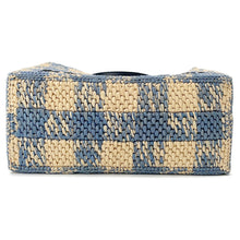 将图像加载到图库查看器中,LOEWE Loewe Font Tote Natural/Light BlueALF1B59X16 Raffia Size Small