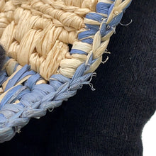 将图像加载到图库查看器中,LOEWE Loewe Font Tote Natural/Light BlueALF1B59X16 Raffia Size Small