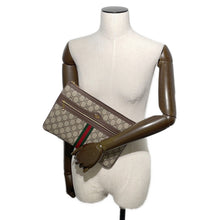 将图像加载到图库查看器中,GUCCI ★GG Supreme Ophidia Clutch Bag Brown/Beige517551 Canvas Leather