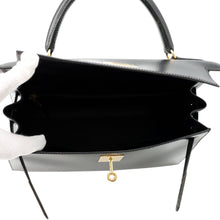 Load image into Gallery viewer, HERMES Kelly Sellier Black Box Calf Leather Size 28