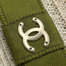 将图像加载到图库查看器中,CHANEL CC Logo Ribbon Straw Hat Size M Beige/Khaki Abaca 78% Cotton 22%