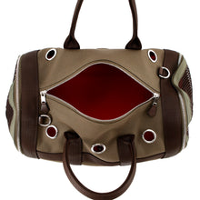 将图像加载到图库查看器中,HERMES ★Dog carrier Khaki/Feu Toile Military