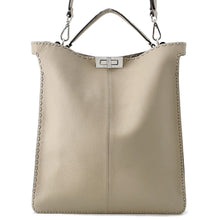 Load image into Gallery viewer, FENDI Peekaboo I See You 2-Way Tote Bag Beige7VA528 Leather