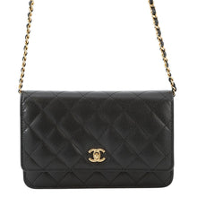 Load image into Gallery viewer, CHANEL Classic Chain Wallet BlackAP4241 Caviar Leather