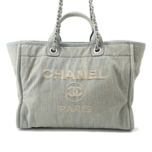 将图像加载到图库查看器中,CHANEL Deauville 2WAYTote Bag Light BlueA66941 Denim Size GM