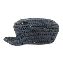 Load image into Gallery viewer, HERMES Cap Garate Serie Button Size 58 Navy Raffia100%