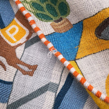 将图像加载到图库查看器中,HERMES Giant Square HERMES Horse Club HERMES HORSE CLUB Size 140 Gris Cine/Orange/Blue Cashmere70% Silk30%