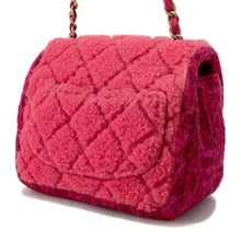将图像加载到图库查看器中,CHANEL Mini Matelasse ChainShoulder Red/Pink Tweed Boa Size Mini