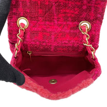 Load image into Gallery viewer, CHANEL ★Mini Matelasse Chainshoulder Red/Pink Tweed Boa Size Mini