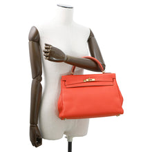 Load image into Gallery viewer, HERMES ★Kelly Orange Poppy Taurillon Clemence Size 32