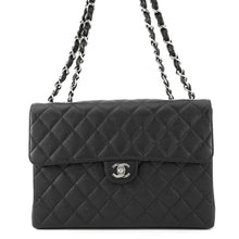 将图像加载到图库查看器中,CHANEL Jumbo Matelasse ChainShoulder Bag BlackA11869 Caviar Leather Size 30