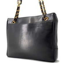 Load image into Gallery viewer, CHANEL CC Logo ChainTote Bag Black Lambskin
