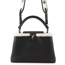 将图像加载到图库查看器中,LOUIS VUITTON Capucines NoirM59073 Taurillon Leather Shearling Size MM