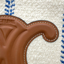 Load image into Gallery viewer, CELINE Small Cabas Thais Tote Bag White/Blue199162EYI.01BB Textile Leather Size Small