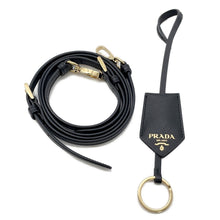 将图像加载到图库查看器中,PRADA Symbol EmbroideryFabric Small Handbag Black/Beige1BA354 Jaguar Leather