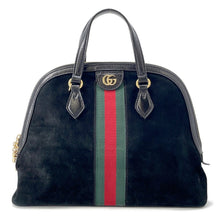 Load image into Gallery viewer, GUCCI Ophidia GG Handbag Black524533 Suede leather