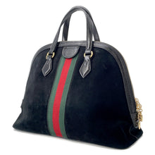 将图像加载到图库查看器中,GUCCI Ophidia GG Handbag Black524533 Suede leather