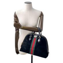 Load image into Gallery viewer, GUCCI Ophidia GG Handbag Black524533 Suede leather