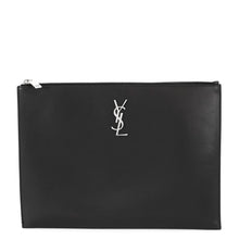 将图像加载到图库查看器中,SAINT LAURENT PARIS Monogram Zip Tablet Holder Black453249 Leather