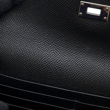 将图像加载到图库查看器中,HERMES Kelly wallet Black Epsom